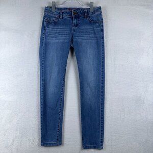 ELLE Paris New York Tokyo Skinny Jeans Stretch Low Rise Medium Wash Blue Women 4